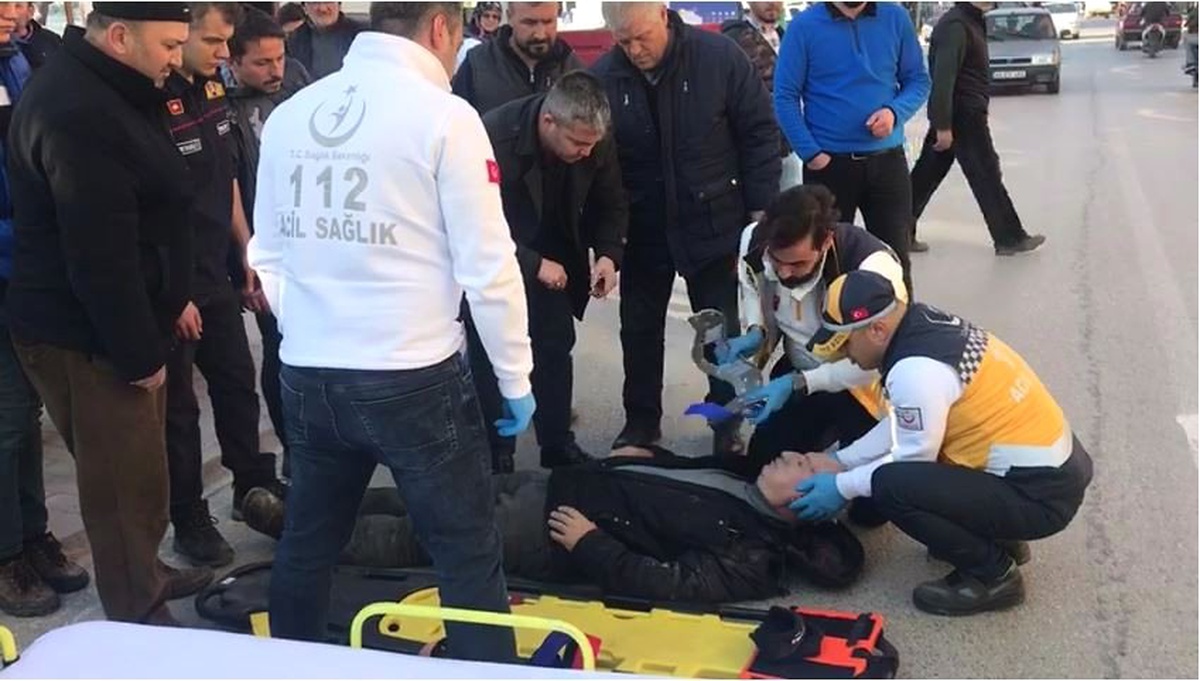 Köpeğe Çarpan Motosiklet Sürücüsü Yaralandı