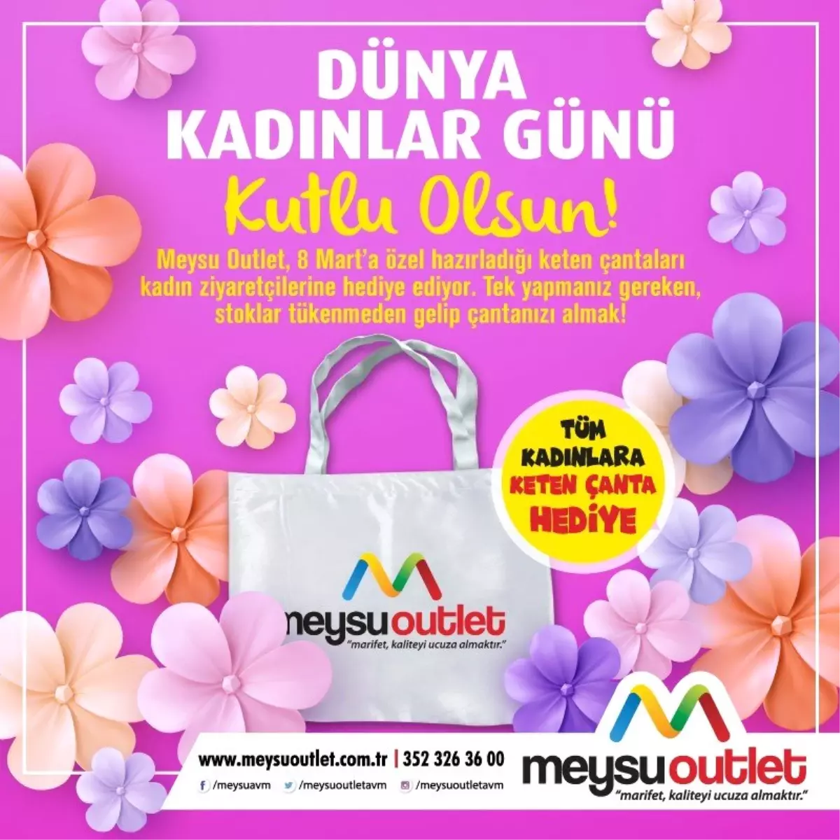 8 Mart Dünya Kadınlar Günü Hediyesi Meysu Outlet\'te