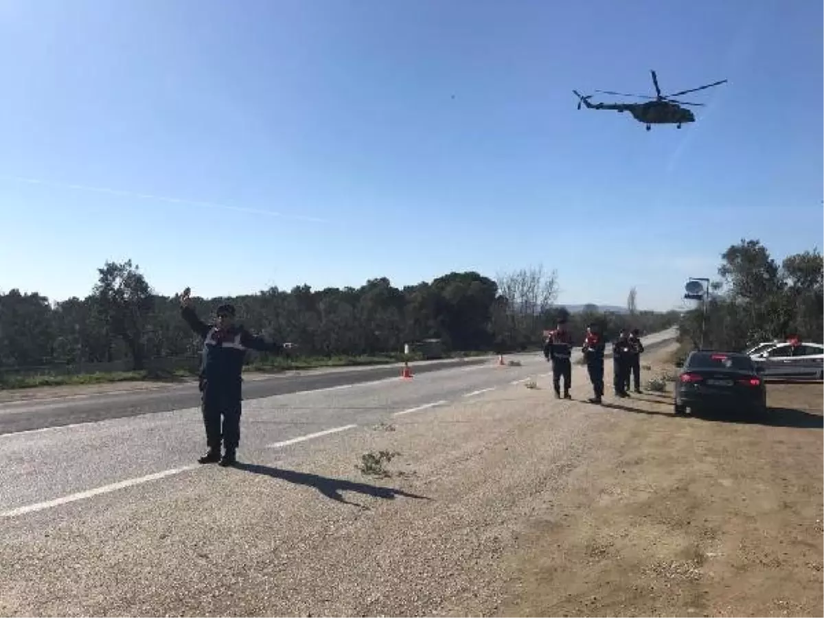 Jandarma Ekiplerinden Helikopterli Trafik Denetimi