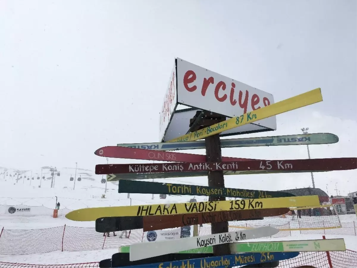 Erciyes\'e Mart Ayında Kar Yağdı