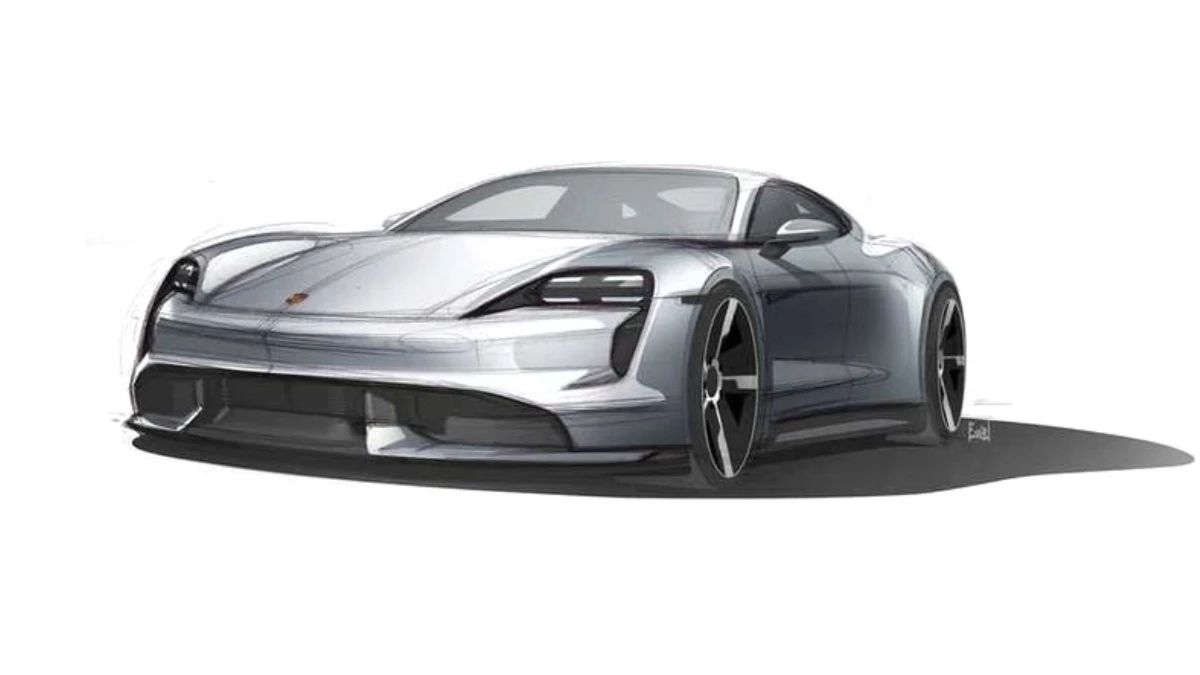 2020 Porsche Taycan\'ın Tasarımını Gösteren Çizimler Paylaşıldı