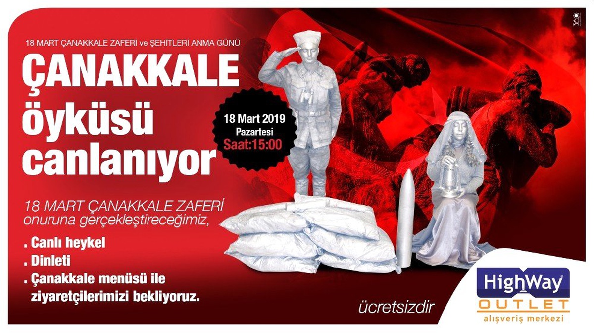 Highway Avm\'de Çanakkale Zaferi Etkinliği