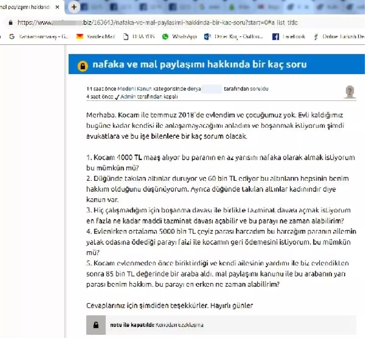 7 Ay Evli Kaldığı Eşinden Boşanmak İsteyen Kadının Tepki Çeken Soruları