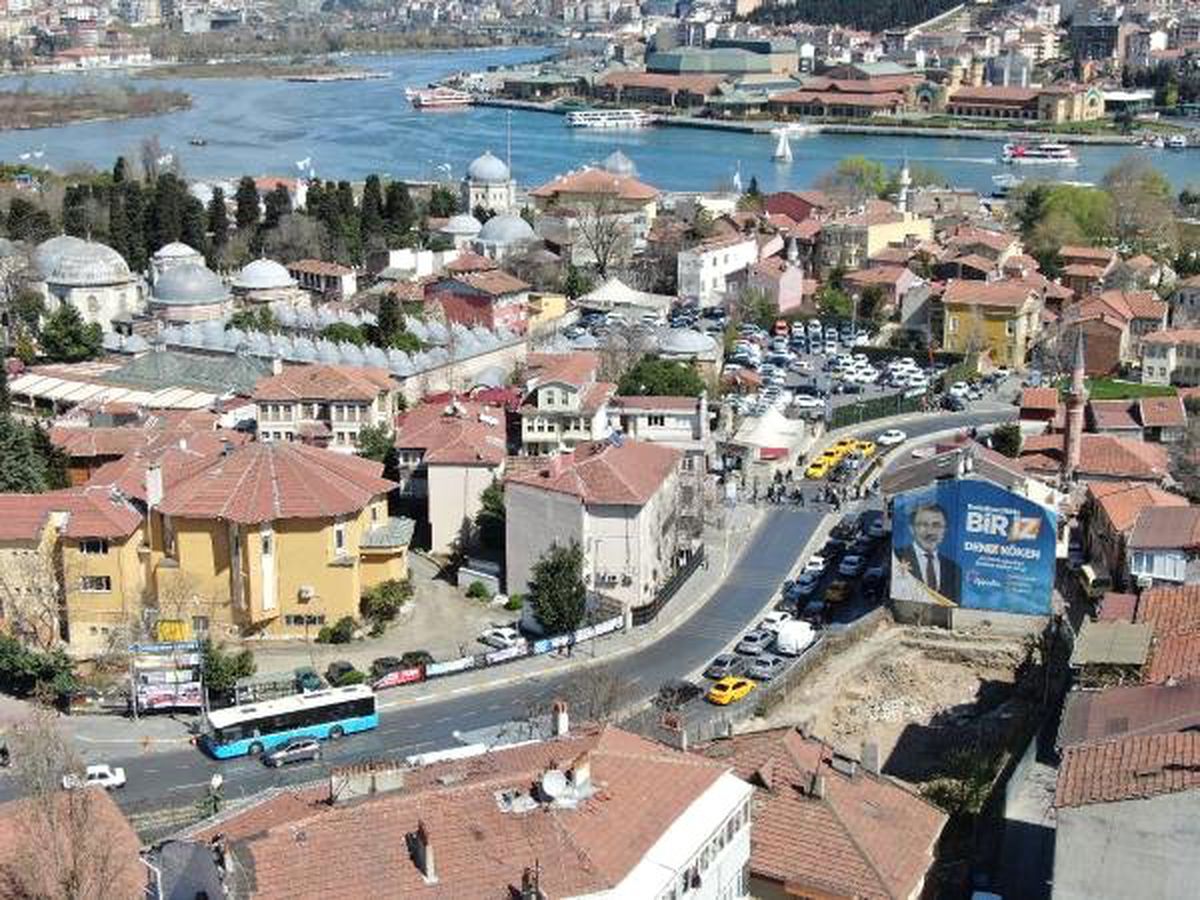 Havadan Fotoğraflarla) Eyüpsultan\'da Tahrip Edilen Tarihi Hamamın Bulunduğu Alanında Çalışmalar...