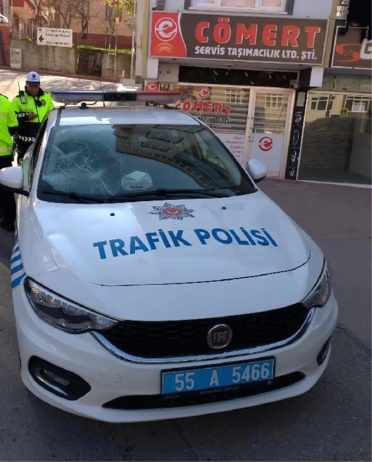 Sürücü Polis Otosunun Camını Kırdı, Annesi Bastonla Polislere Saldırdı