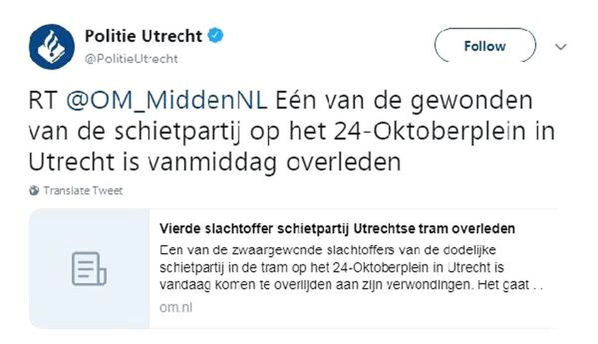 Hollanda\'daki Saldırıda Ölü Sayısı 4\'e Yükseldi