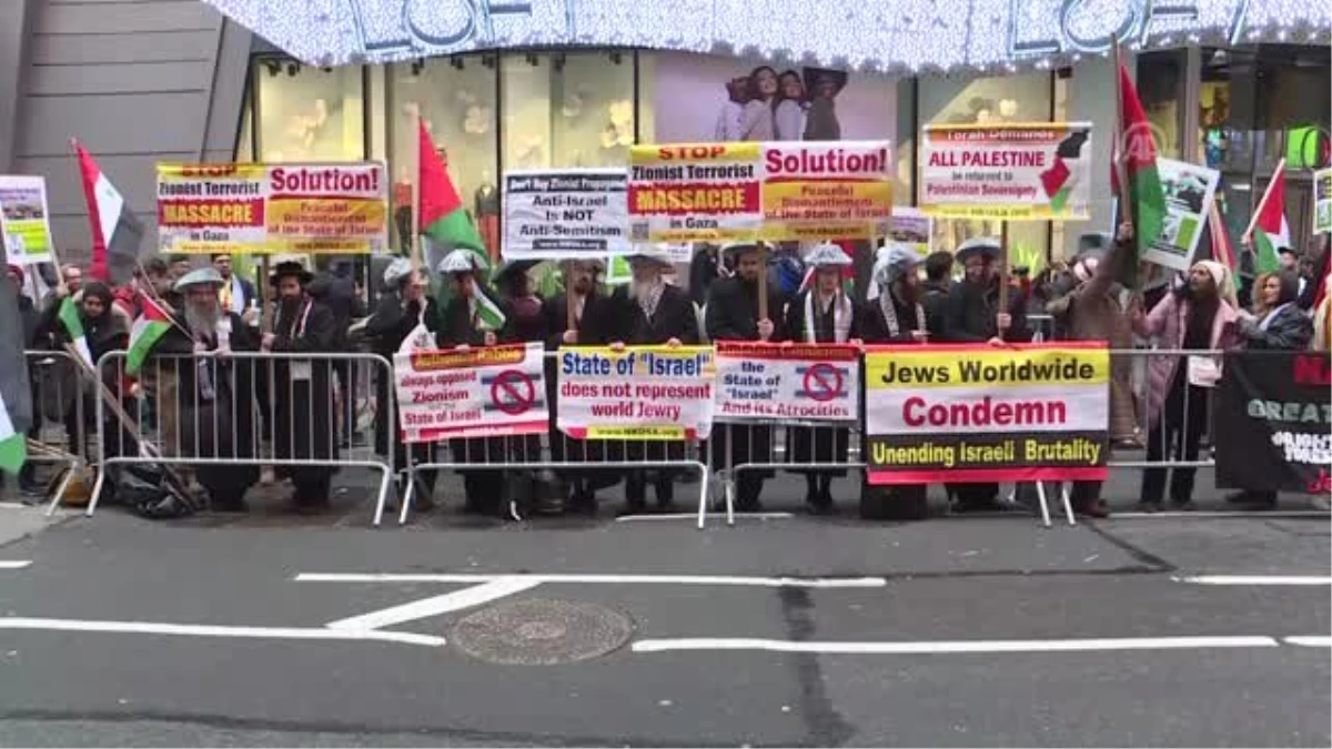 New York\'ta Filistinlilerin "Büyük Dönüş Yürüyüşü"Ne Destek Gösterisi