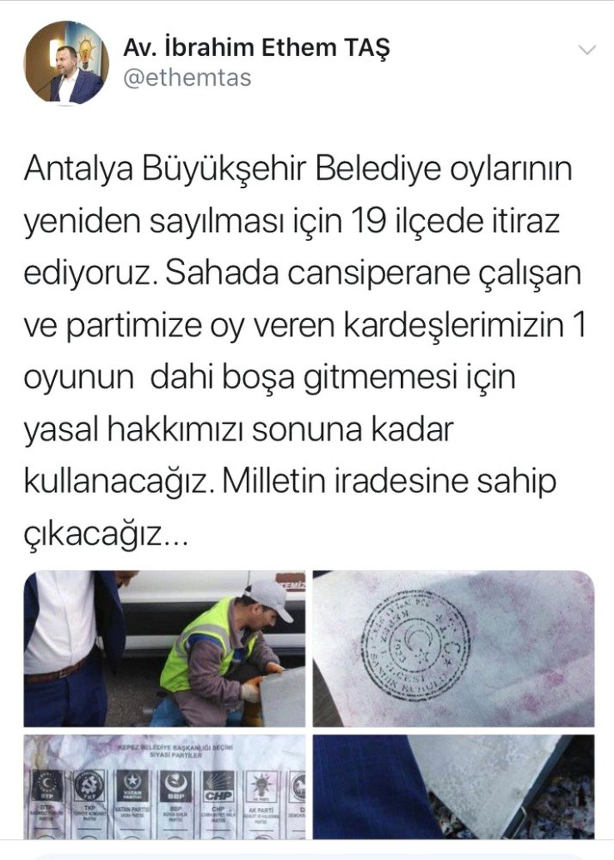AK Parti Antalya\'da 19 İlçede Seçim Sonuçlarına İtiraz Ediyor