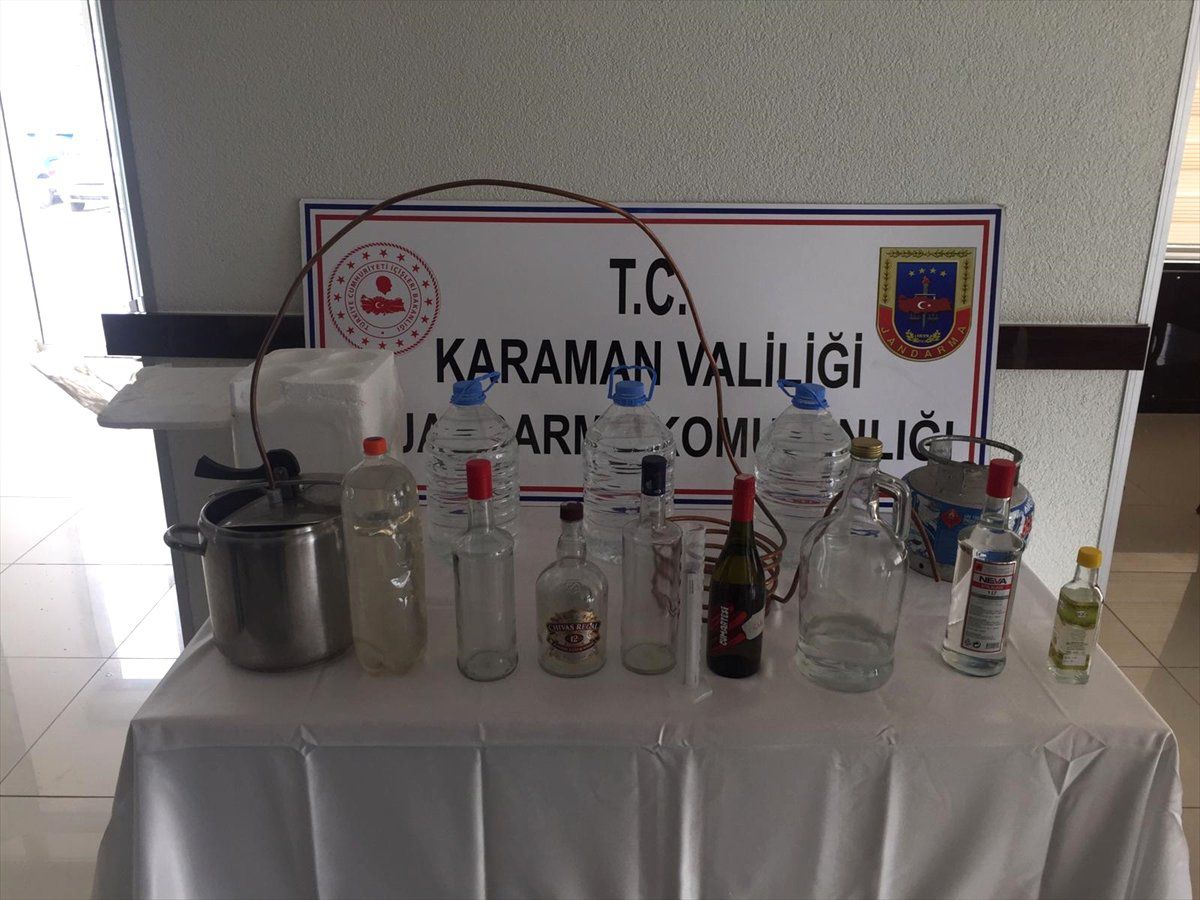 Karaman\'da Kaçak İçki Operasyonu