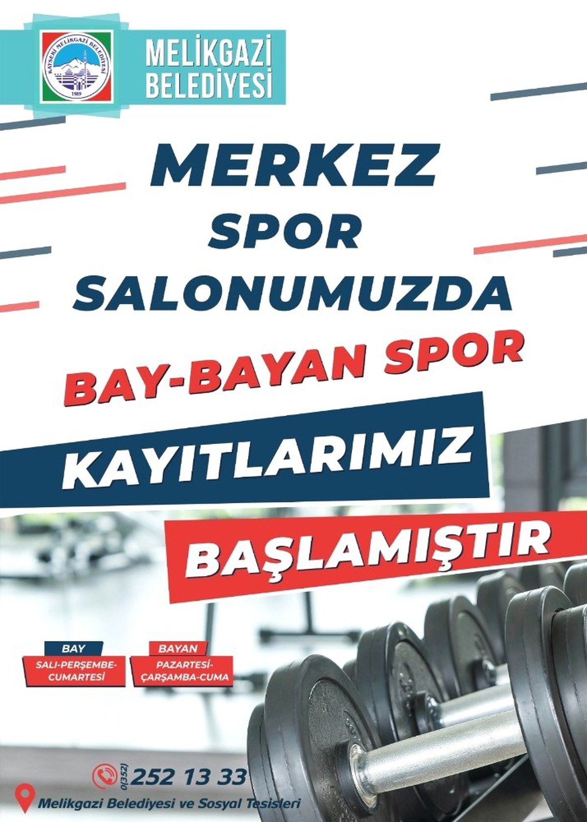 Melikgazi Hizmet Binası Spor Merkezi\'nde Kayıtlar Devam Ediyor