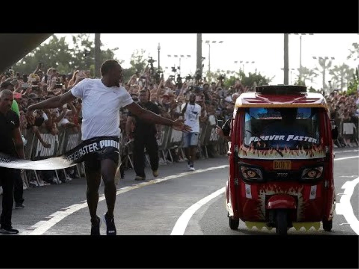 Video: Usain Bolt Gösteri Yarışında Triportöre Fark Attı