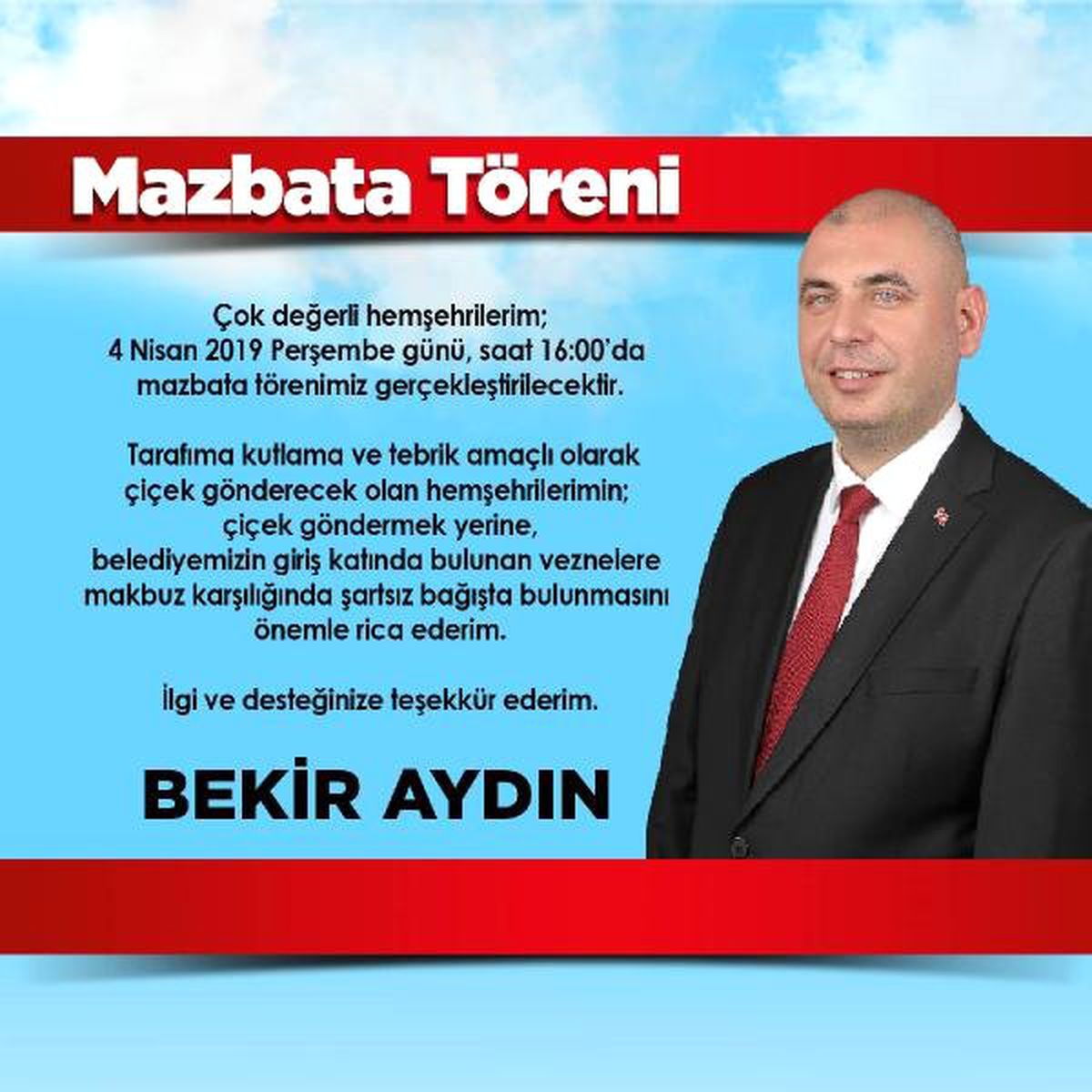 Orhangazi\'nin Yeni Başkanı: Çiçek Yollamayın, Belediyeye Bağış Yapın