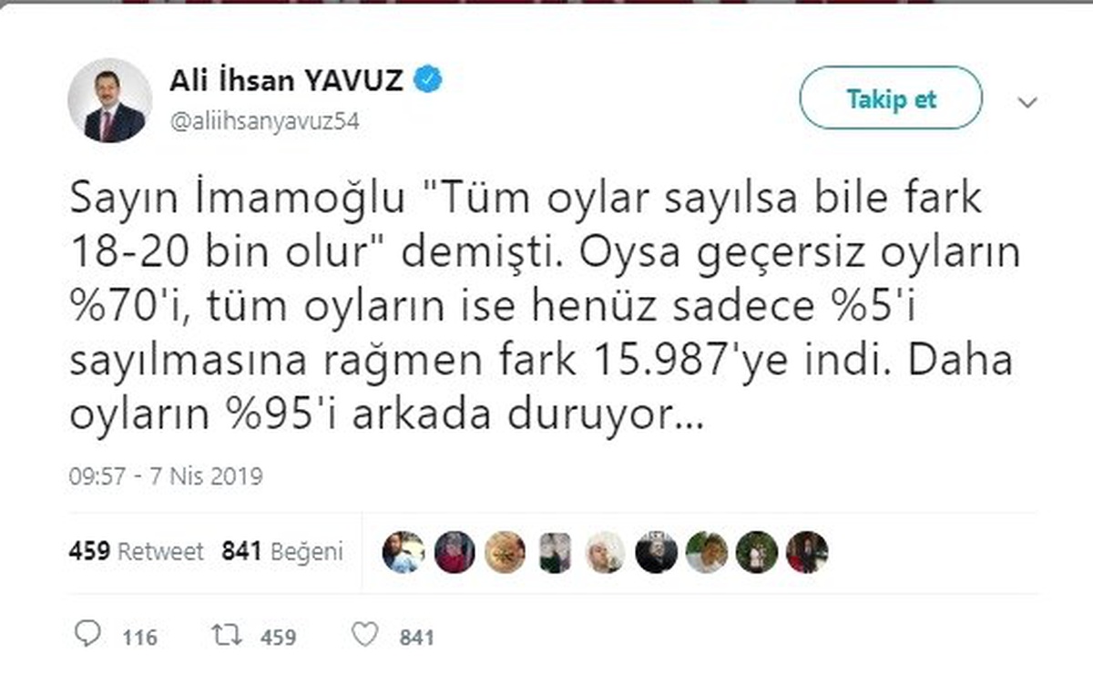 AK Parti İstanbul\'da Tüm Oyların Sayılması İçin Ysk\'ya Başvurdu