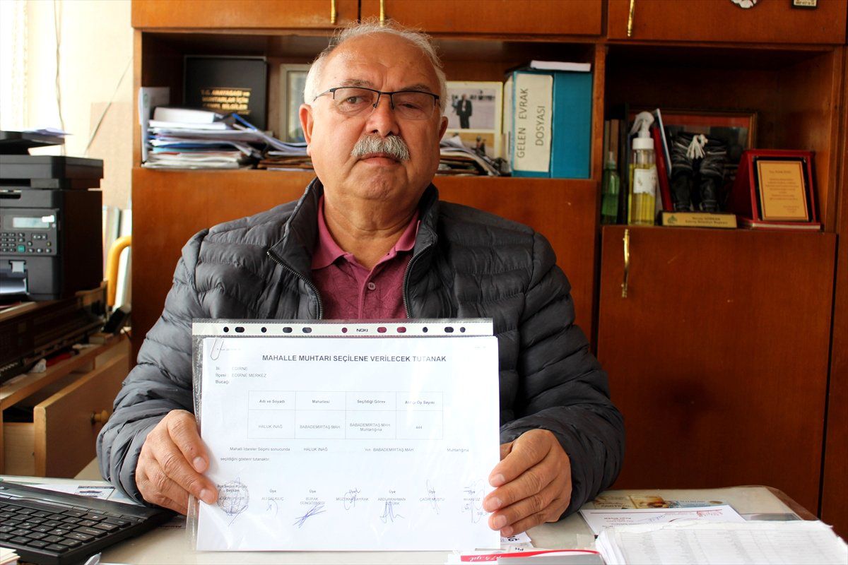 Edirne\'de 30 Yıllık Muhtar 7. Kez Seçildi