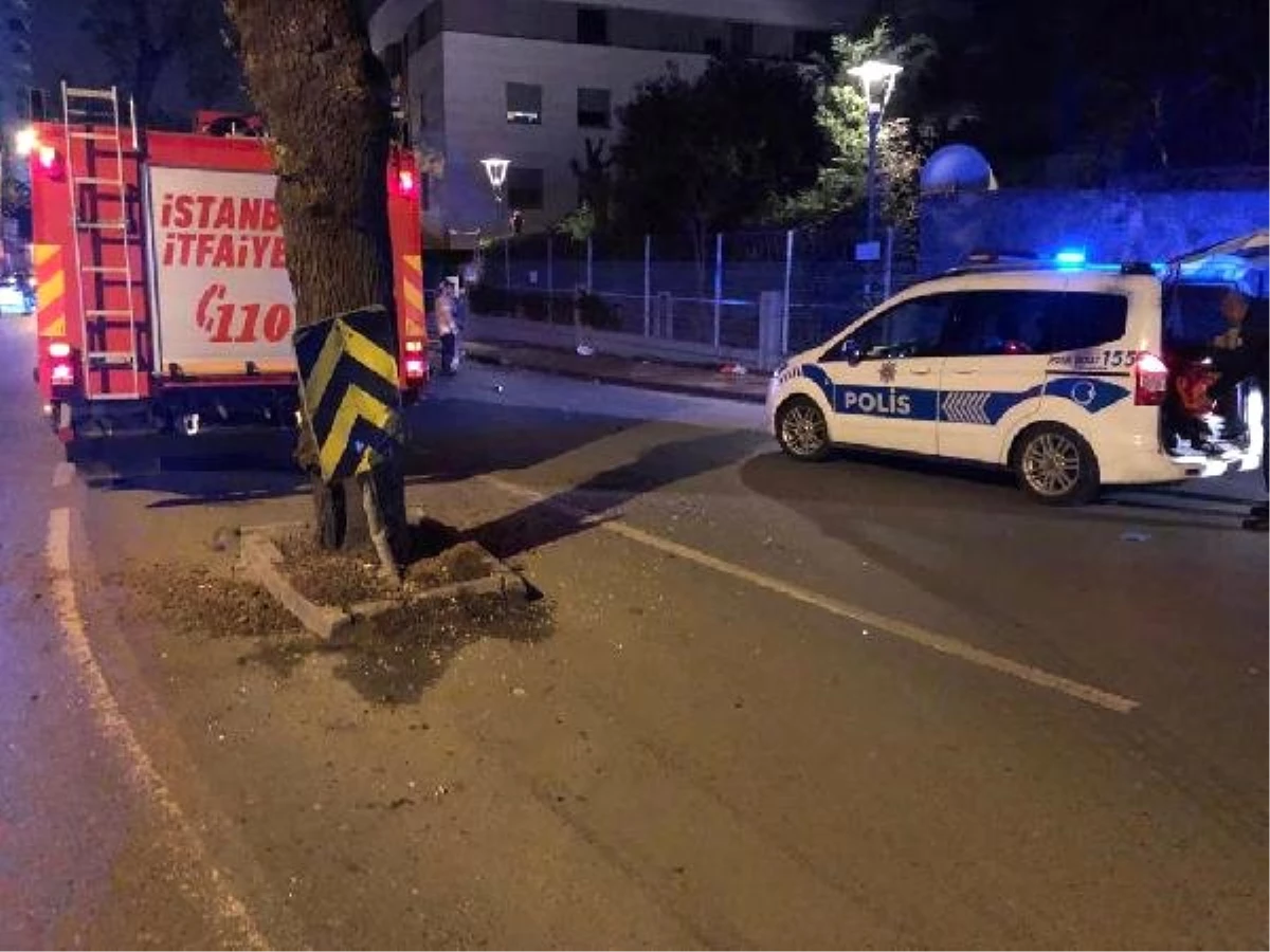 Kadıköy\'de Otomobil Ağaca Çarptı: 2\'si Ağır 3 Yaralı
