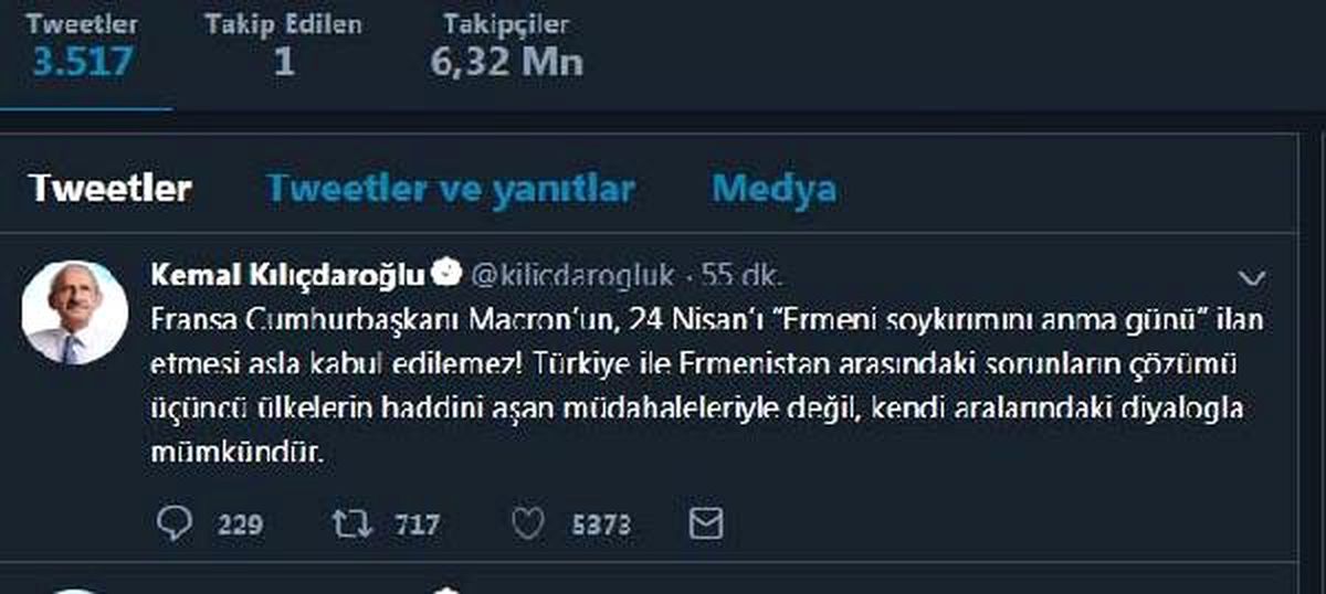 Kılıçdaroğlu: Macron\'un Kararı Kabul Edilemez