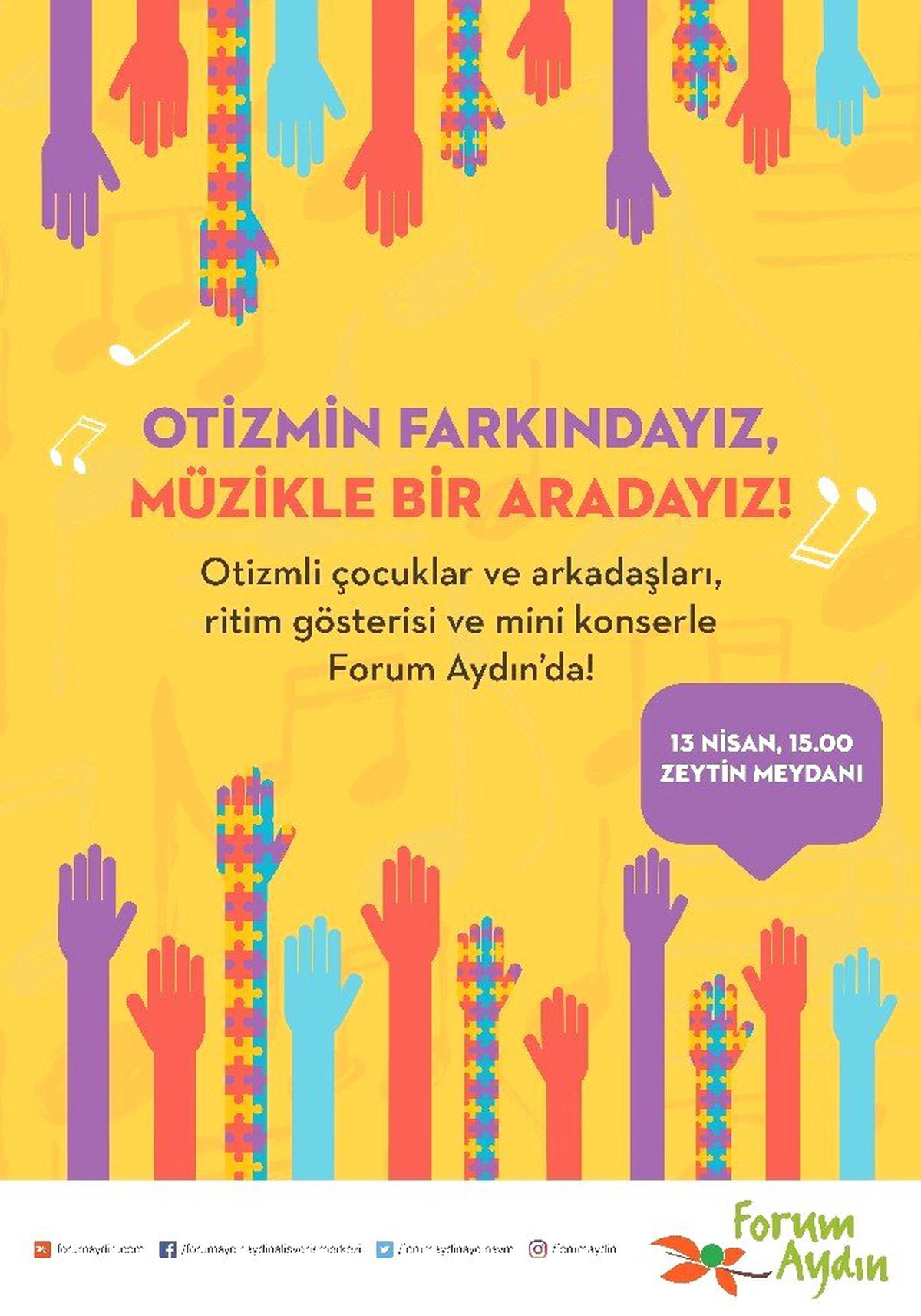 Forum Aydın\'dan Otizm Farkındalık Ayı\'na Özel Anlamlı Etkinlik