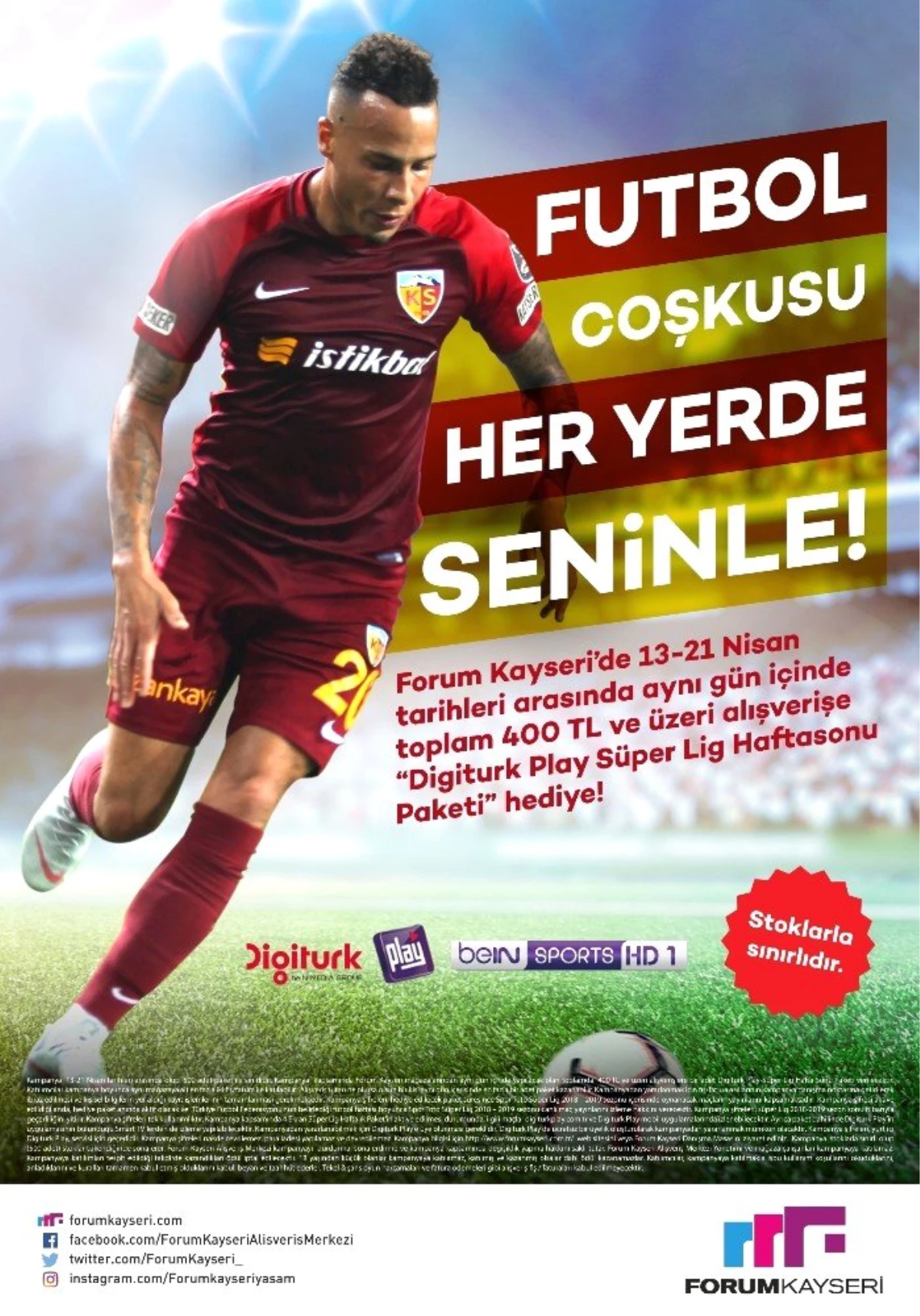 Forum Kayseri Ziyaretçileri İçin Futbol Coşkusu Her Yerde