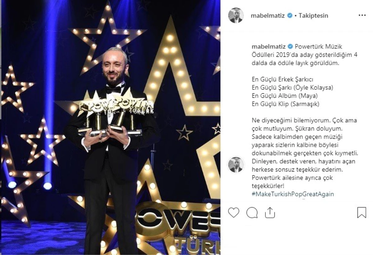 Powertürk Müzik Ödülleri\'ne Mabel Matiz Damga Vurdu