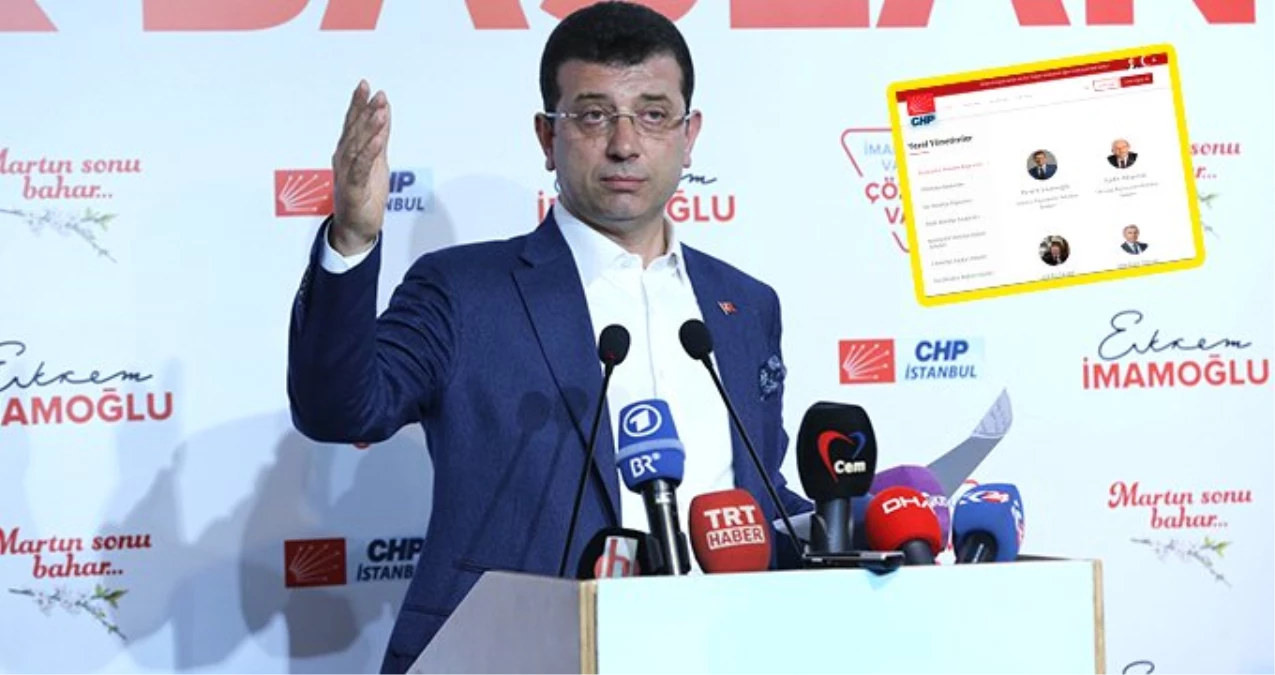 Ekrem İmamoğlu, CHP\'nin Resmi Sitesine İstanbul Büyükşehir Belediye Başkanı Olarak Eklendi