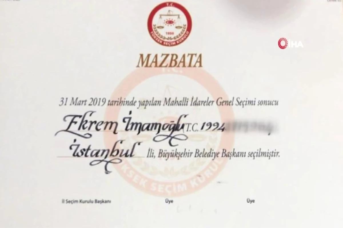 İmamoğlu\'nun Mazbatası Böyle Hazırlandı