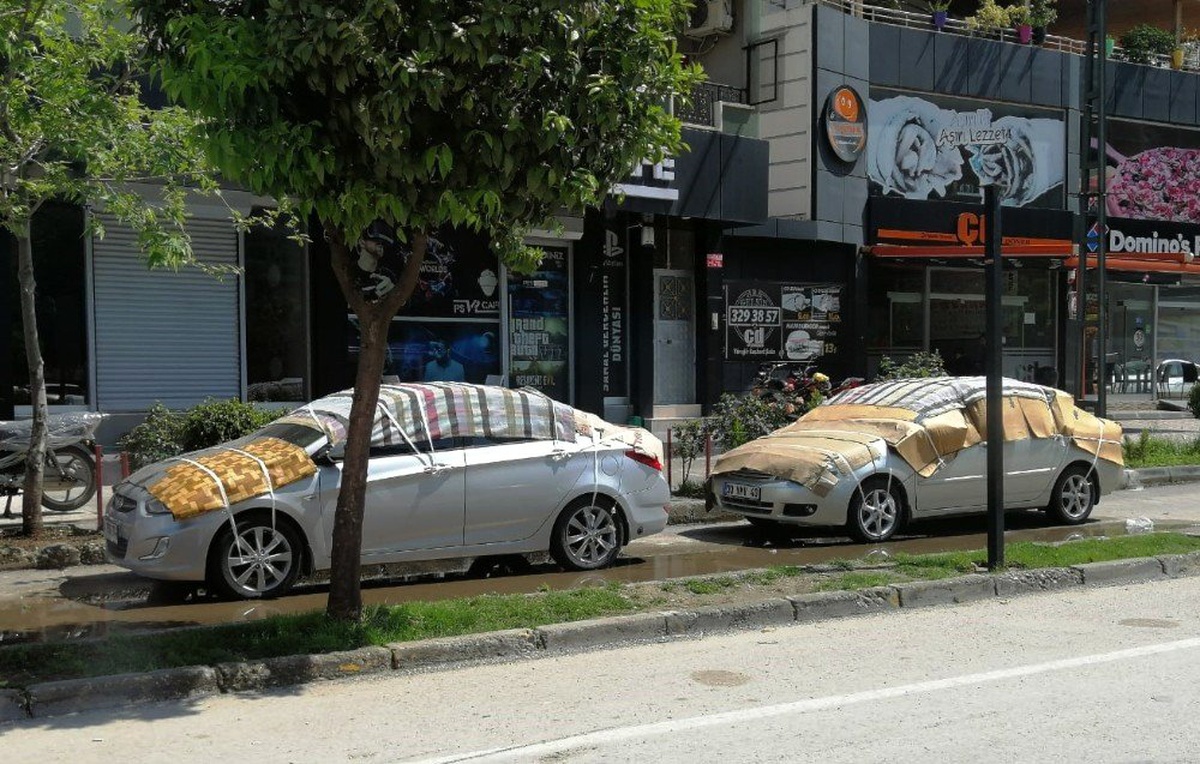 Adana\'da Otomobillere Dolu Önlemi