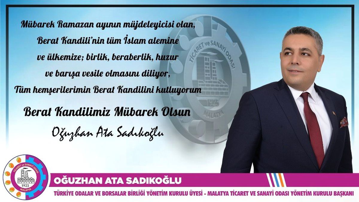 Başkan Sadıkoğlu\'nun Berat Kandili Mesajı