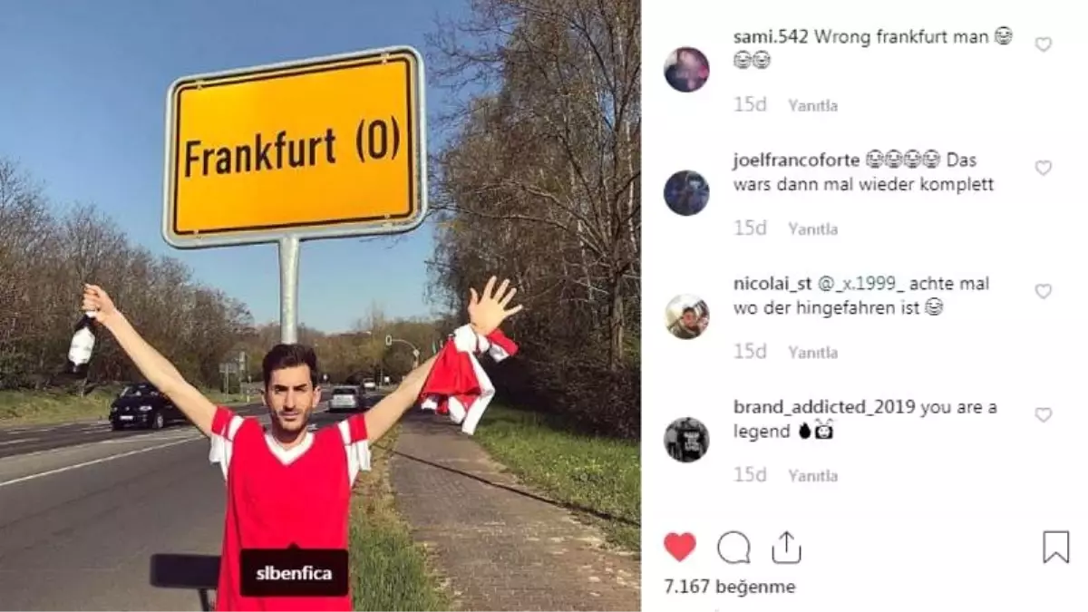 Benfica Taraftarı Maç İçin 600 Km Mesafedeki Yanlış \'Frankfurt\'a Gitti