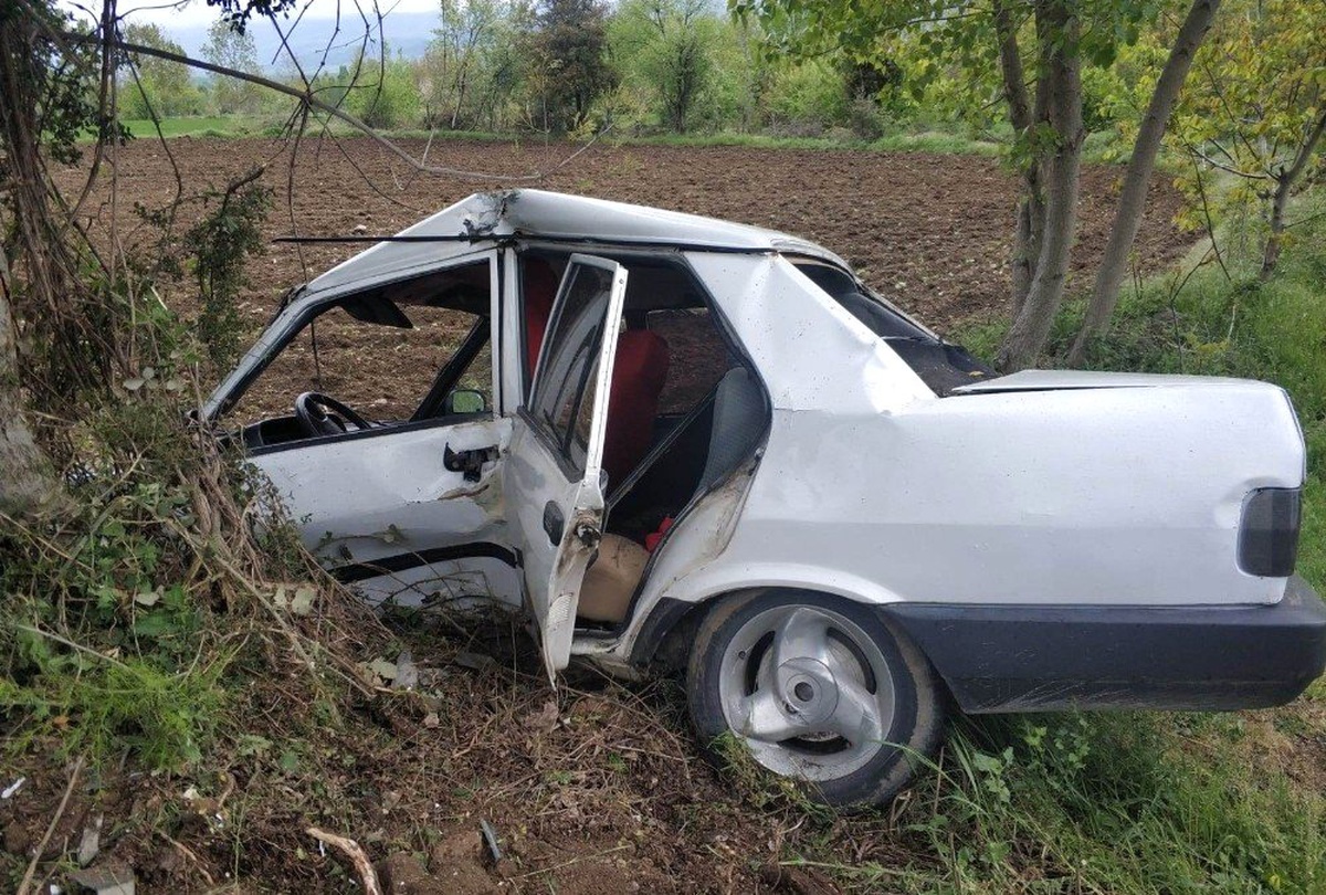 Otomobil Yoldan Çıkıp Ağaca Çarptı: 1 Yaralı