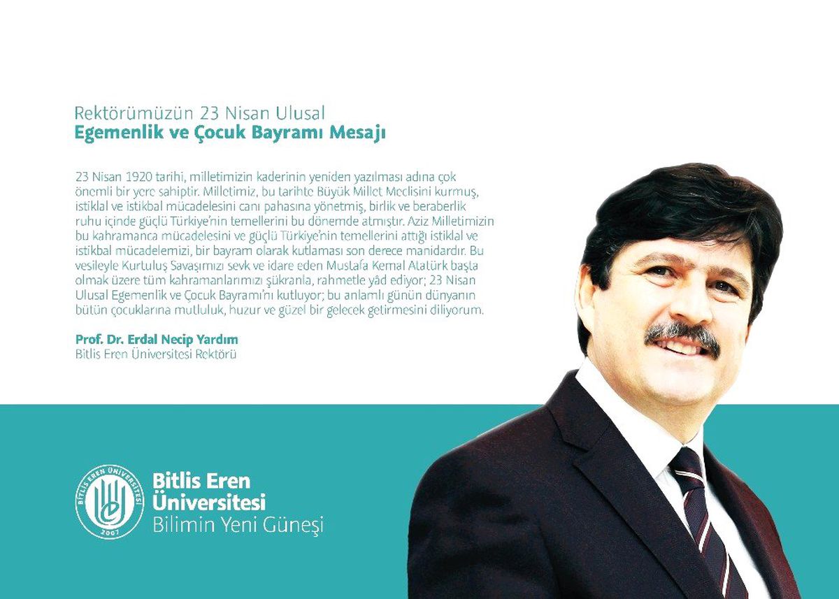 Beü Rektörü Yardım\'dan 23 Nisan Mesajı