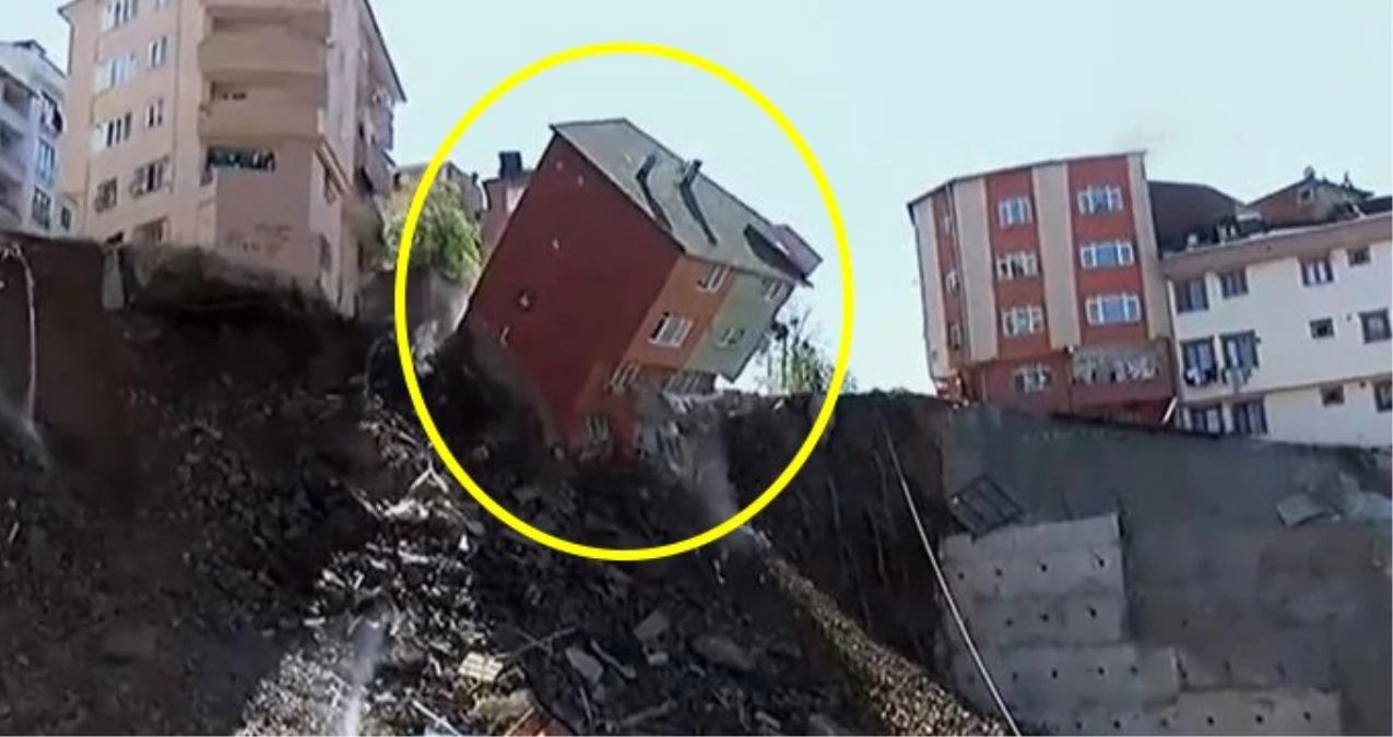 İstanbul\'da 4 Katlı Bina, Canlı Yayında Çöktü