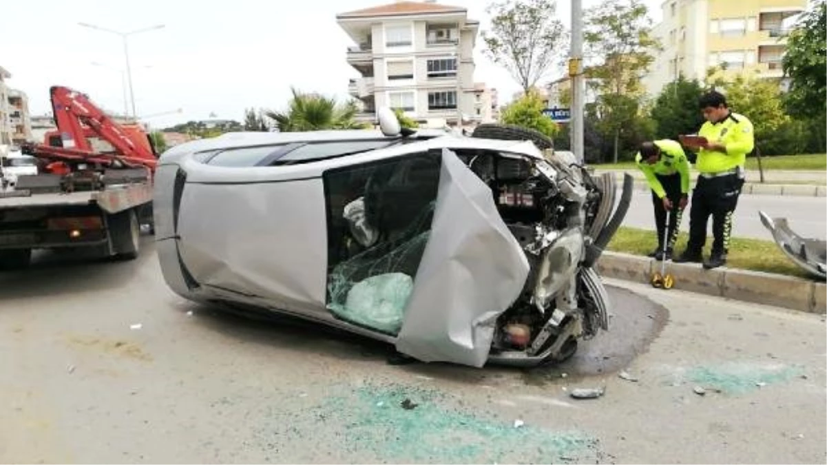 Ağaca Çarpıp, Takla Atan Otomobilin Sürücüsü Yaralandı