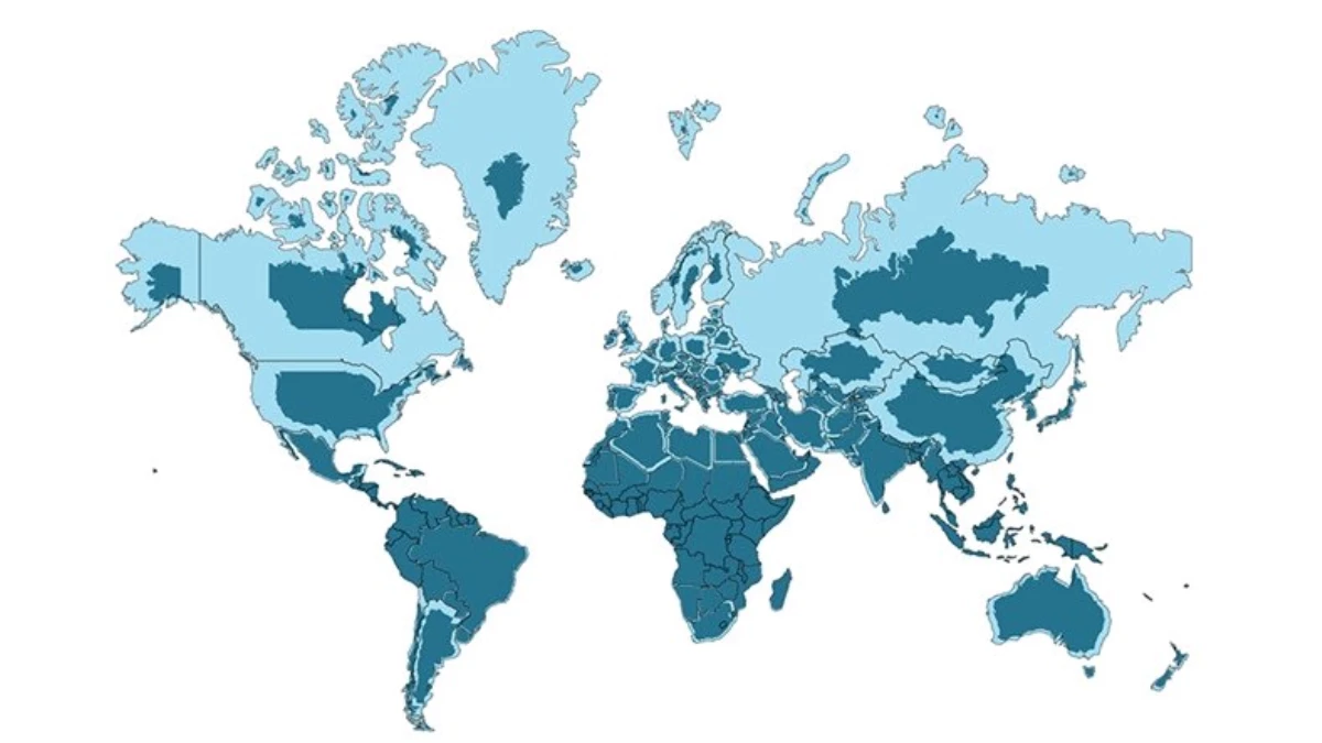 Türkiye Dahil Dünya Ülkelerinin Haritadaki Gerçek Boyutlarını Gösteren Gıf