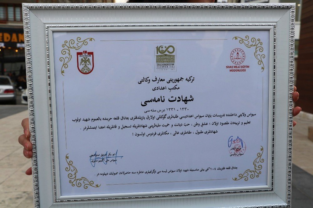 104 Yıl Sonra Şehit Öğrencilere Diploma Hazırlandı