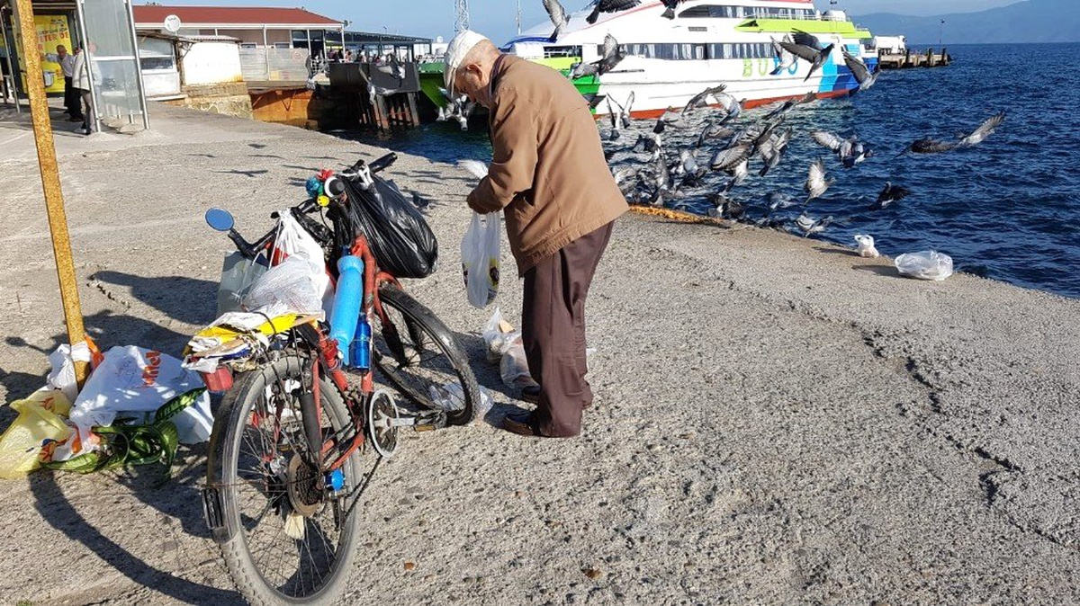 Bu İlçede Yaşayan Sokak Hayvanları ve Kuşlar Onun Yolunu Gözlüyor