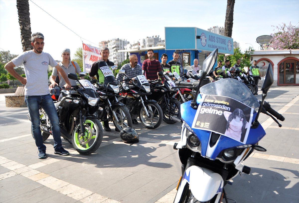 Adana\'da Motosiklet Tutkunlarından Çocuk İstismarına Protesto