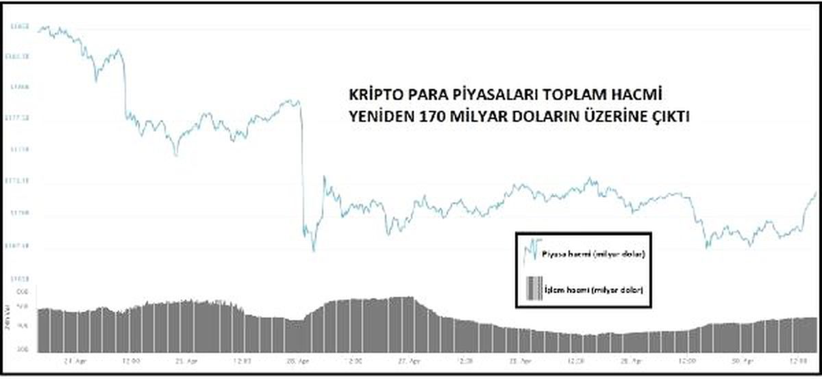 Kriptopara – Piyasa Hacmi 170 Milyar Doların Üzerine Çıktı