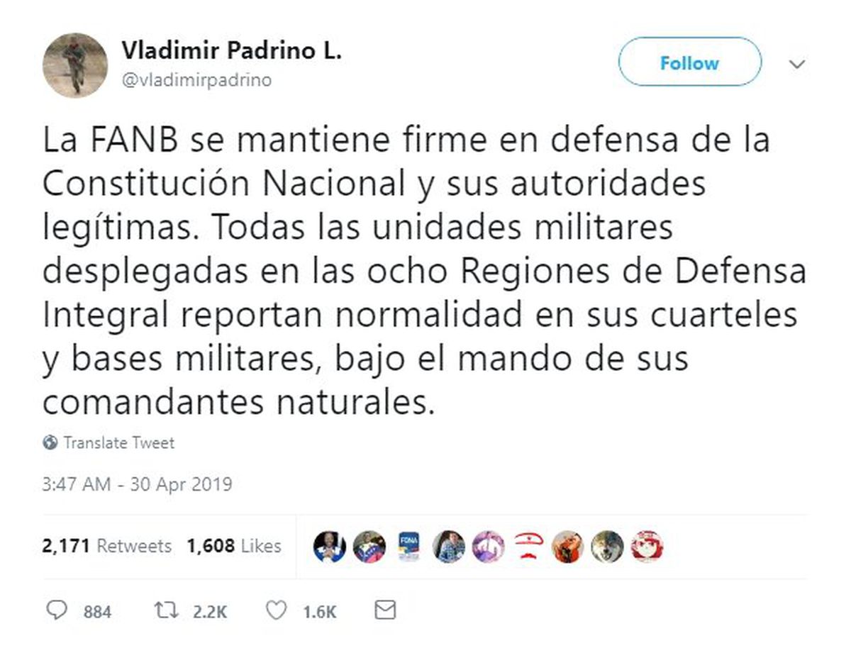 Venezuela Savunma Bakanı: "Ordu Maduro\'yu Destekliyor"