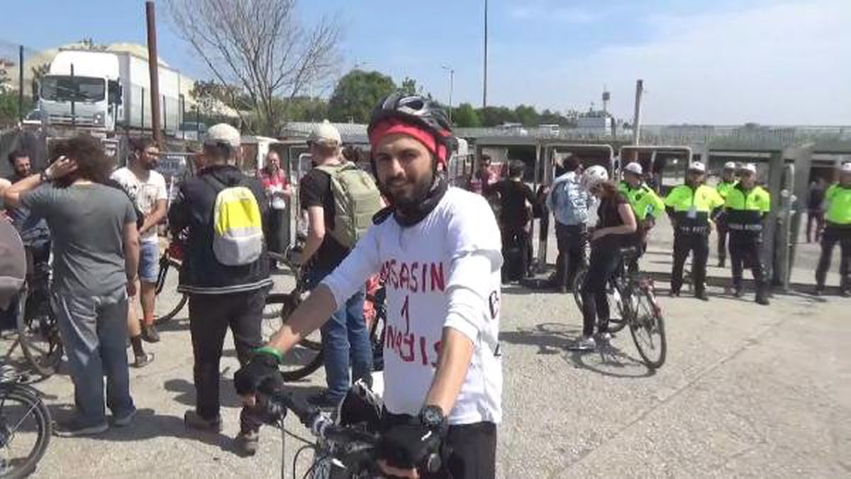 Bisikletliler Miting Alanına Alınmadı