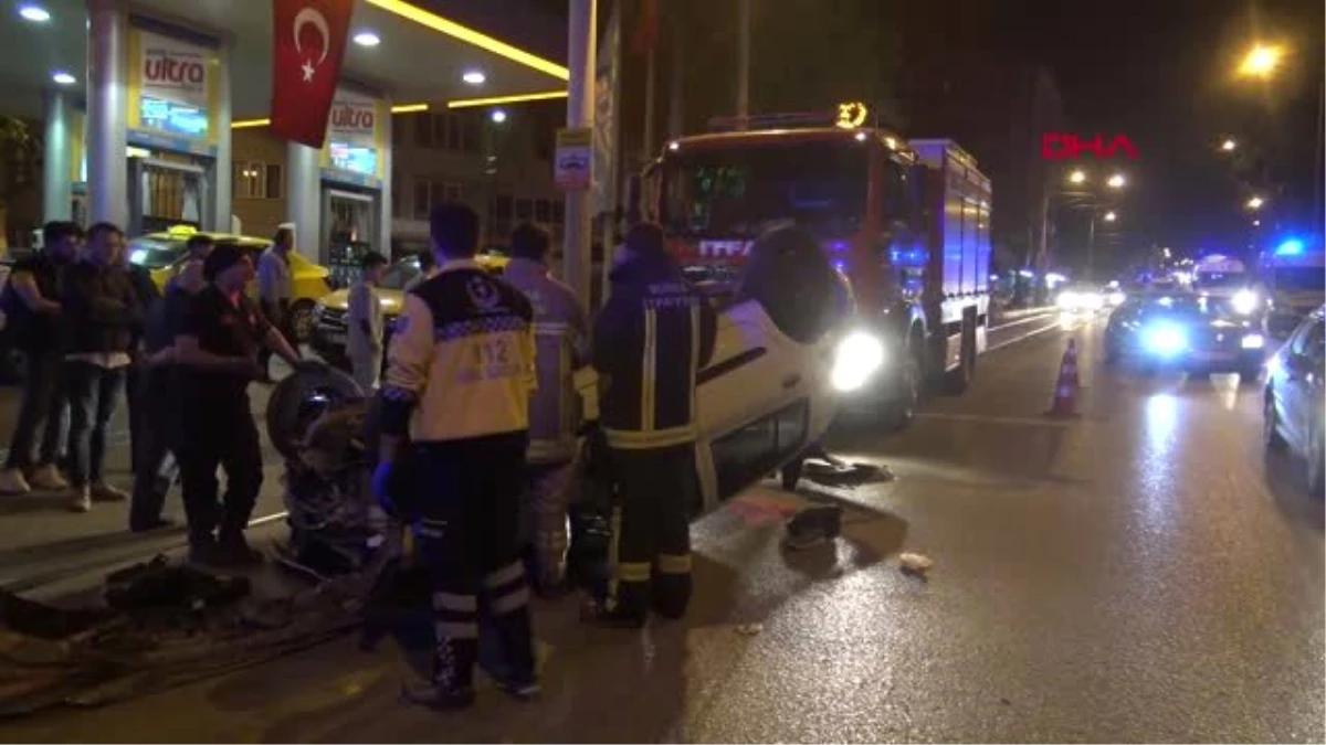 Bursa Hız Yaptı, Önündeki Otomobile Çarpıp Takla Attı 1 Yaralı
