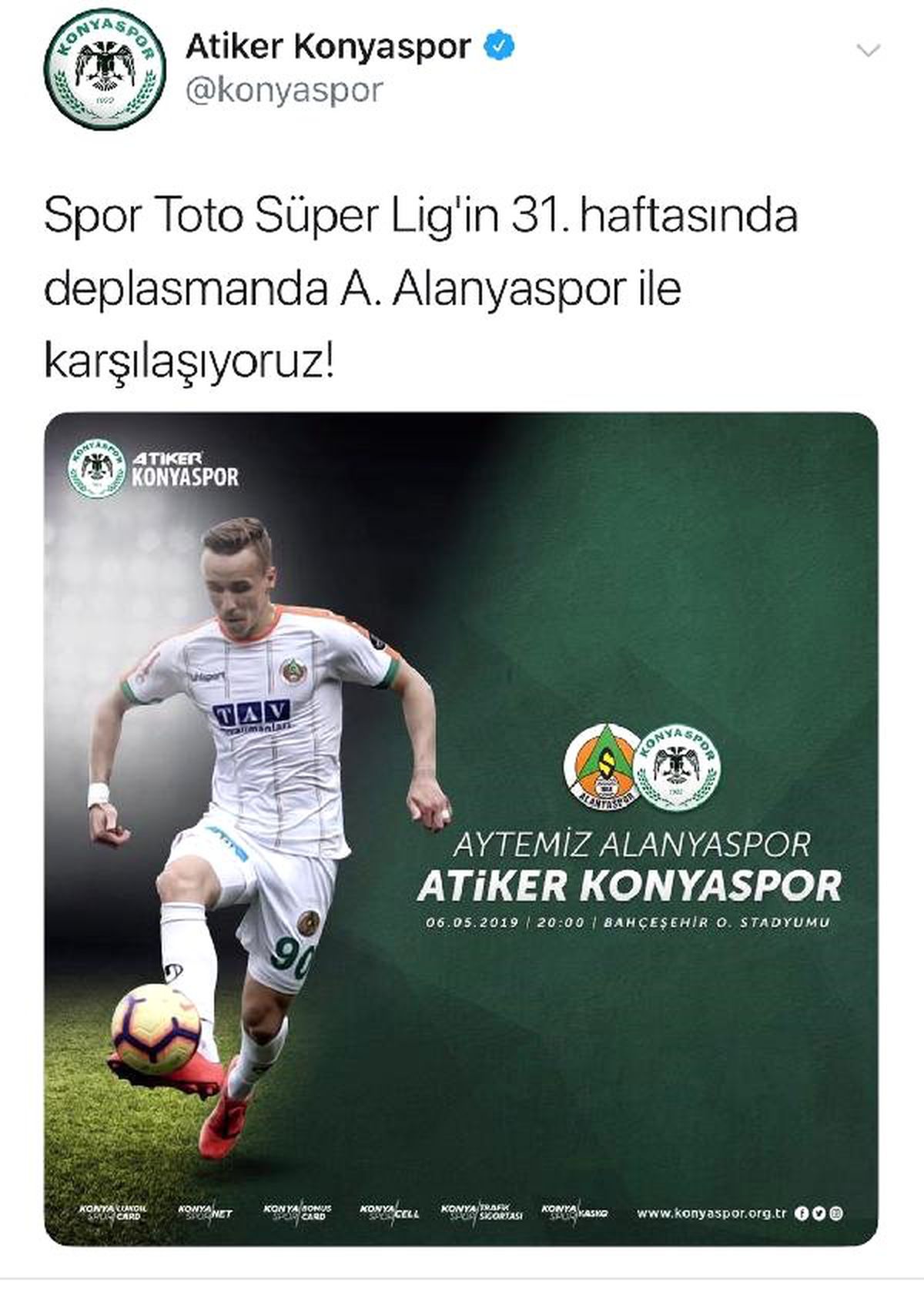 Atiker Konyaspor\'dan Josef Sural\'lı Maç Paylaşımı