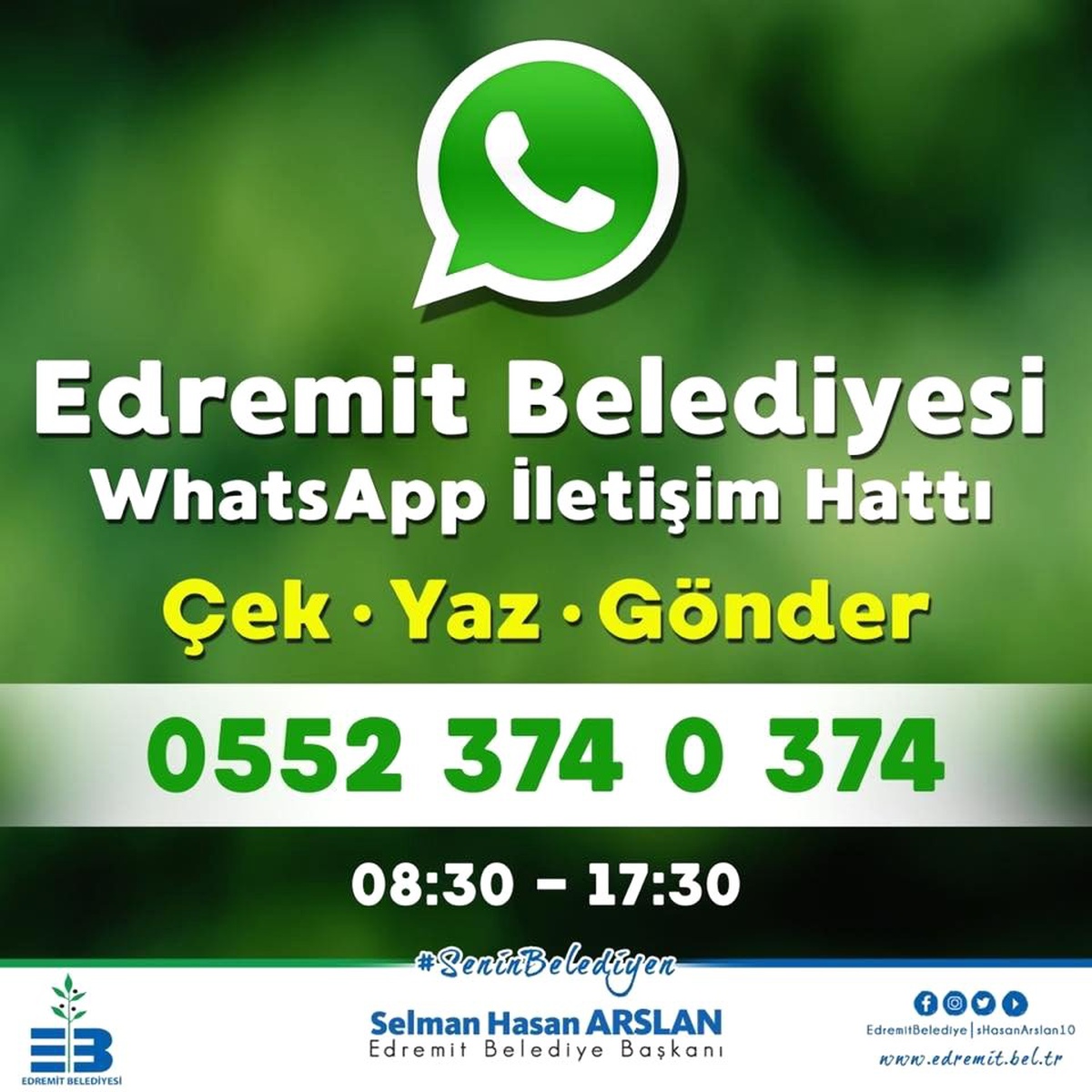 Edremit Belediyesi "Whatsapp İletişim Hattı" Oluşturuldu