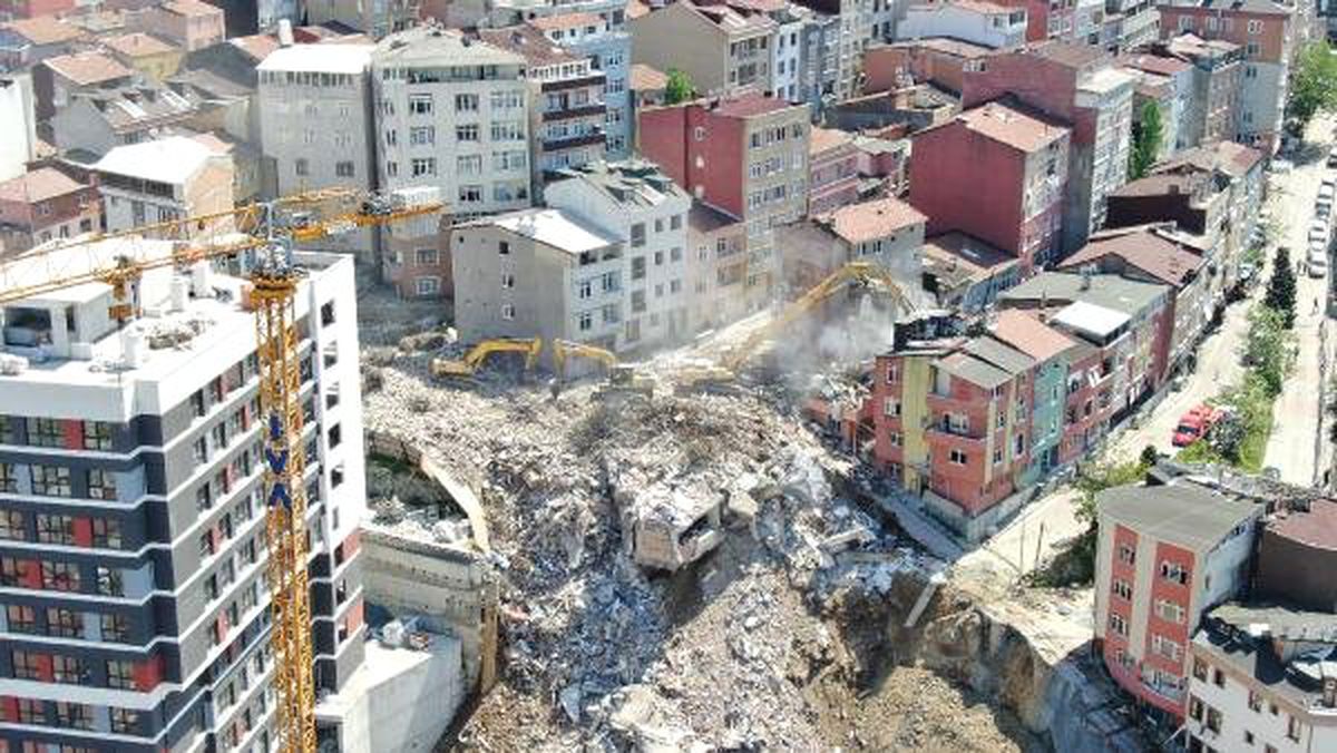 Kağıthane\'de Devam Eden Yıkım Havadan Görüntülendi