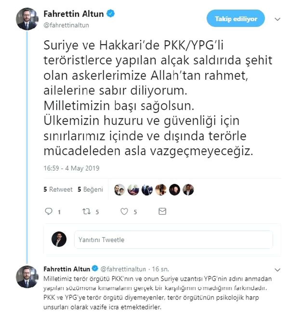 Cumhurbaşkanlığı İletişim Başkanı Altun\'dan İsrail\'e Kınama (2)