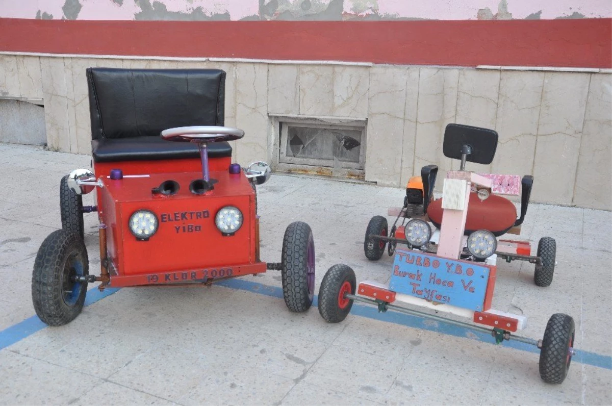 Köy Okulu Öğrencileri Kısıtlı İmkanlarla Elektrikli Araba Yaptı