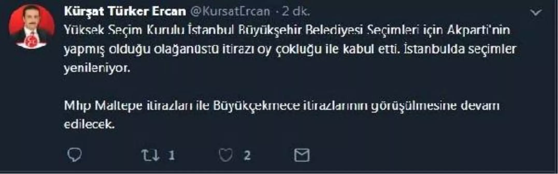 AK Parti\'li Özel: İstanbul Seçimleri Yenileniyor