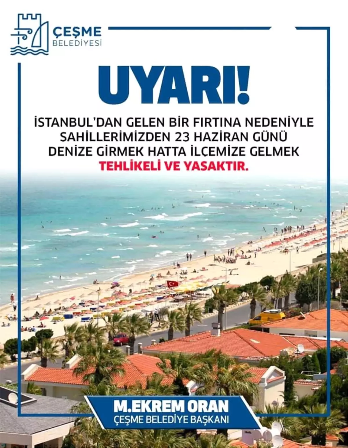 Çeşme Belediyesi\'nden İstanbullular\'a Afişli 23 Haziran Uyarısı