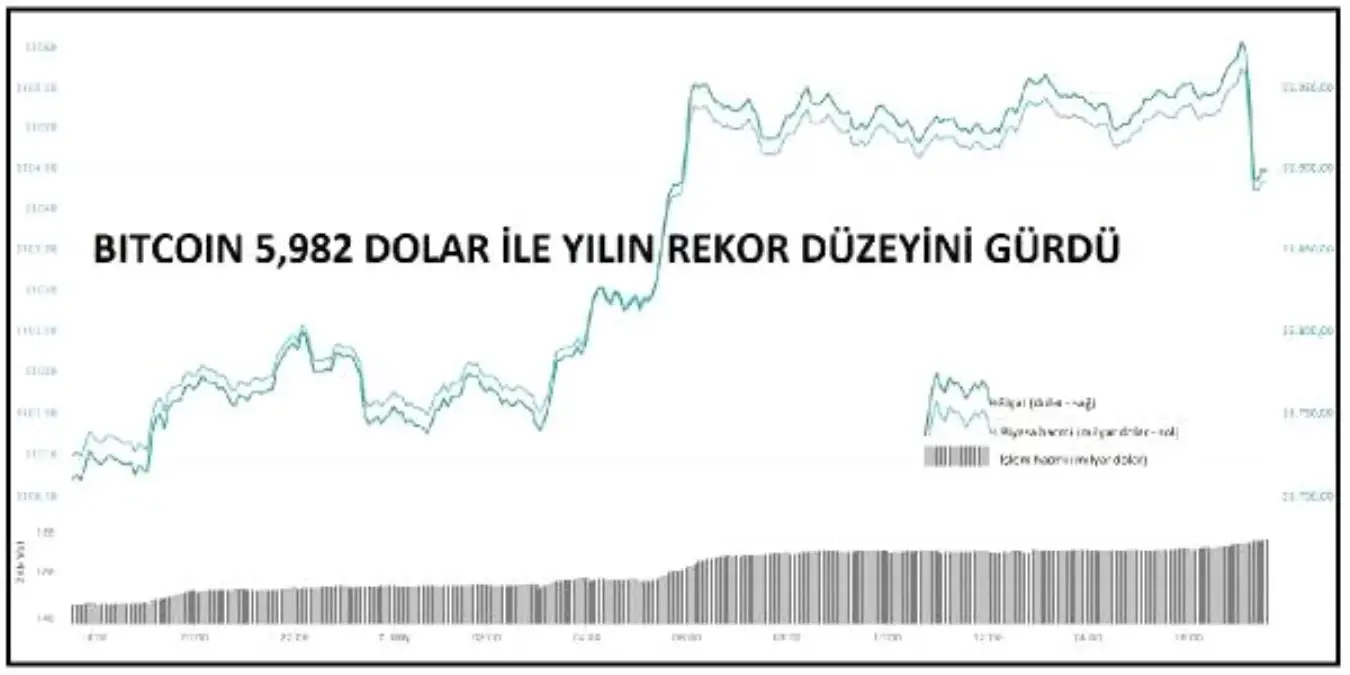 Kriptopara – Bitcoin 5,982 Dolar ile Yılın Rekorunu Gördü