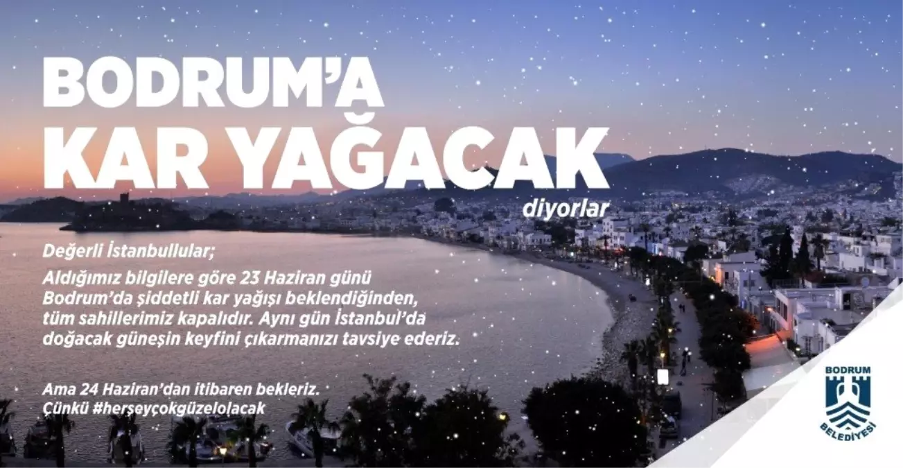 Bodrum\'da Kar Var Paylaşımı Sosyal Medyada Rekor Kırdı