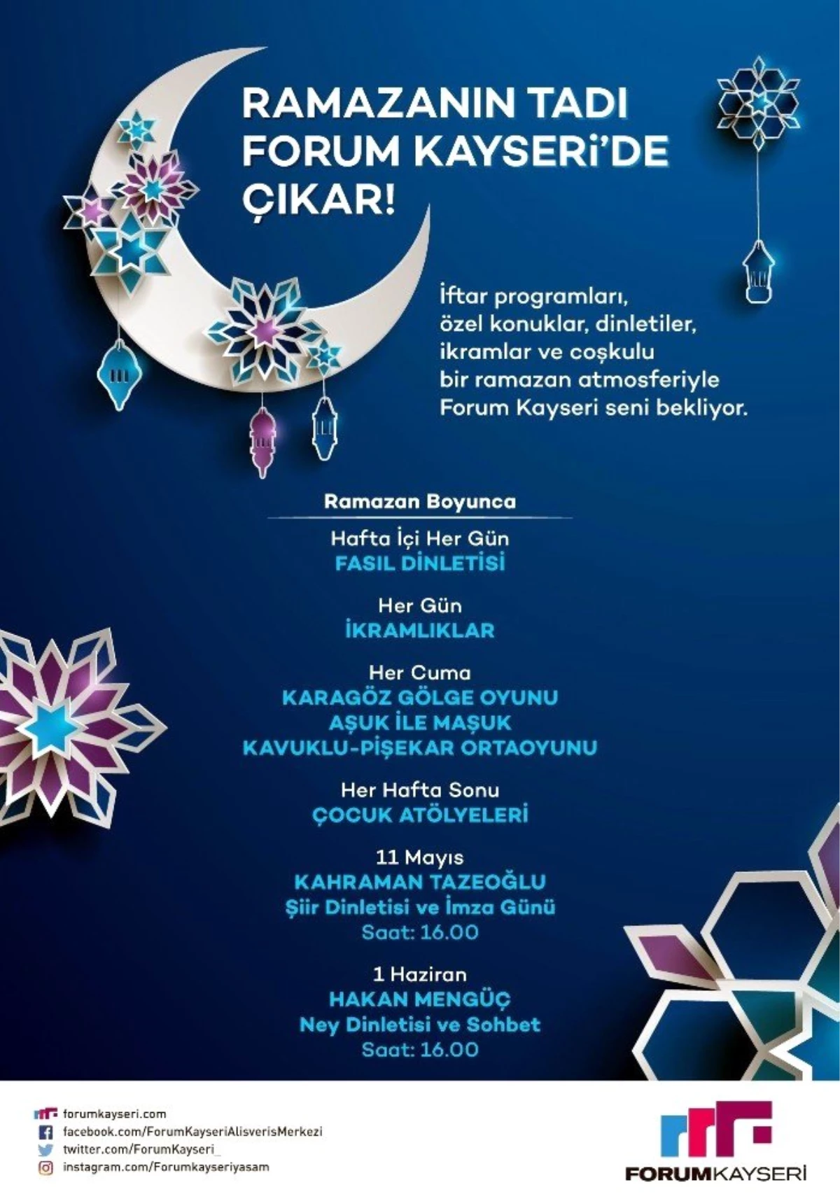 Bu Yıl da Ramazan\'ın Tadı Forum Kayseri\'de Çıkacak